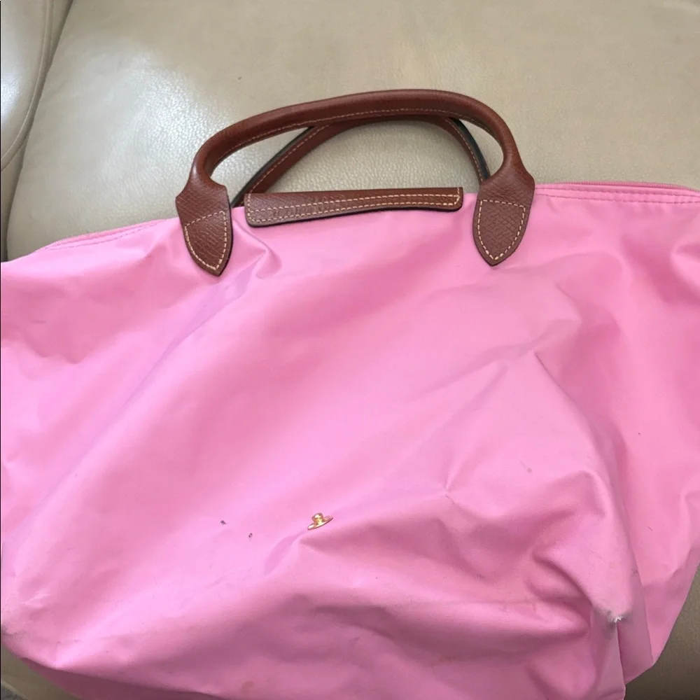 Longchamp Pink and Brown Tote Bag - Picture 2 of 3